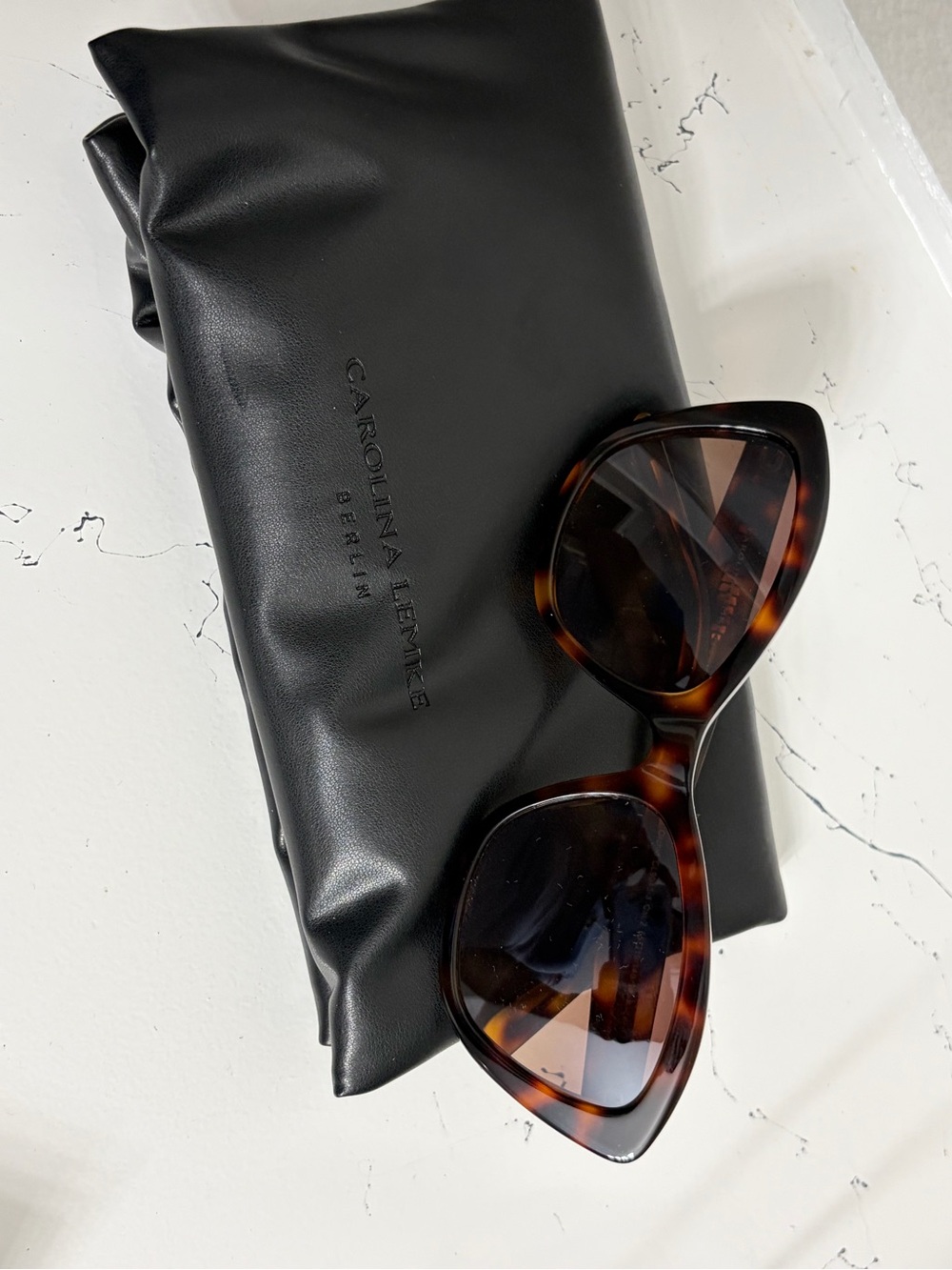 Carolina Lemke Orchid Cat Eye Sunglasses Tortoise Brown Gradient UV400 - Picture 1 of 6